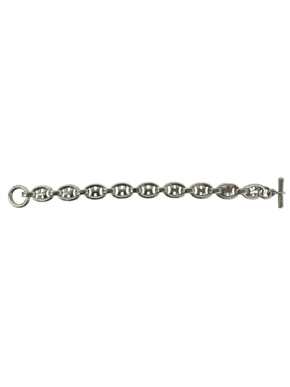 Hermes Vintage Logo Bra 925 Sterling Silver Accessory Bracelet
